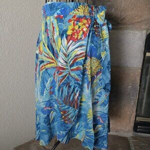 Jams World Kamuela Wrap Around Midi Sarong in Blue Tropical Print